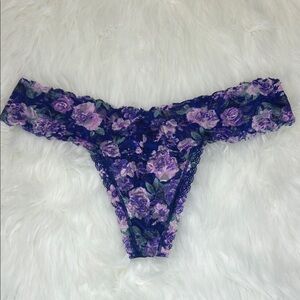 Victoria's Floral Print Lace Thong Panty S